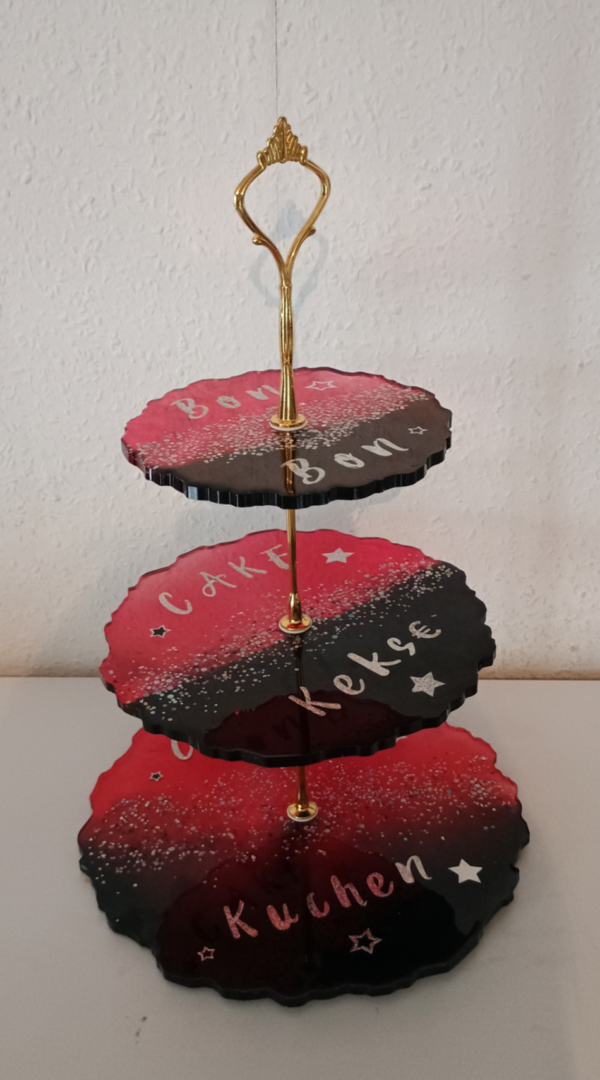 Obstteller / Kuchenplatte - 3 Stöckig - Unikat – Bild 5