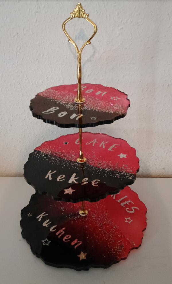 Obstteller / Kuchenplatte - 3 Stöckig - Unikat