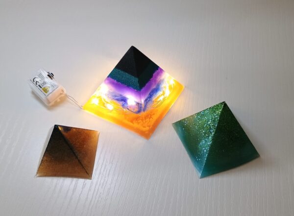 3 Pyramiden LED Lampen - Unikat