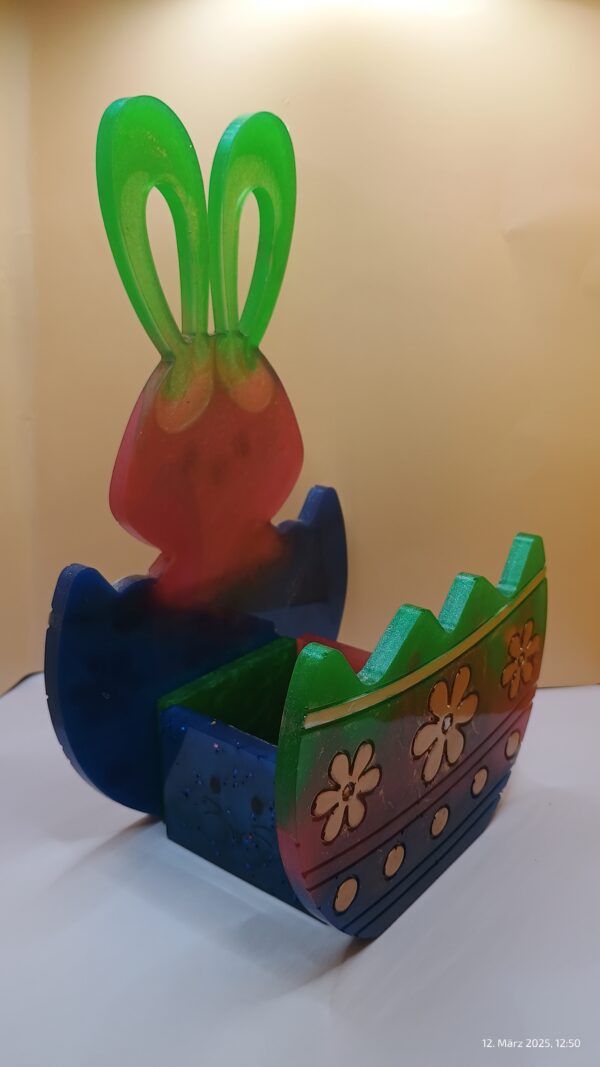 Osterkörbchen Osterhase 3 D - Unikat – Bild 4
