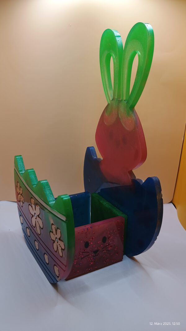 Osterkörbchen Osterhase 3 D - Unikat – Bild 6