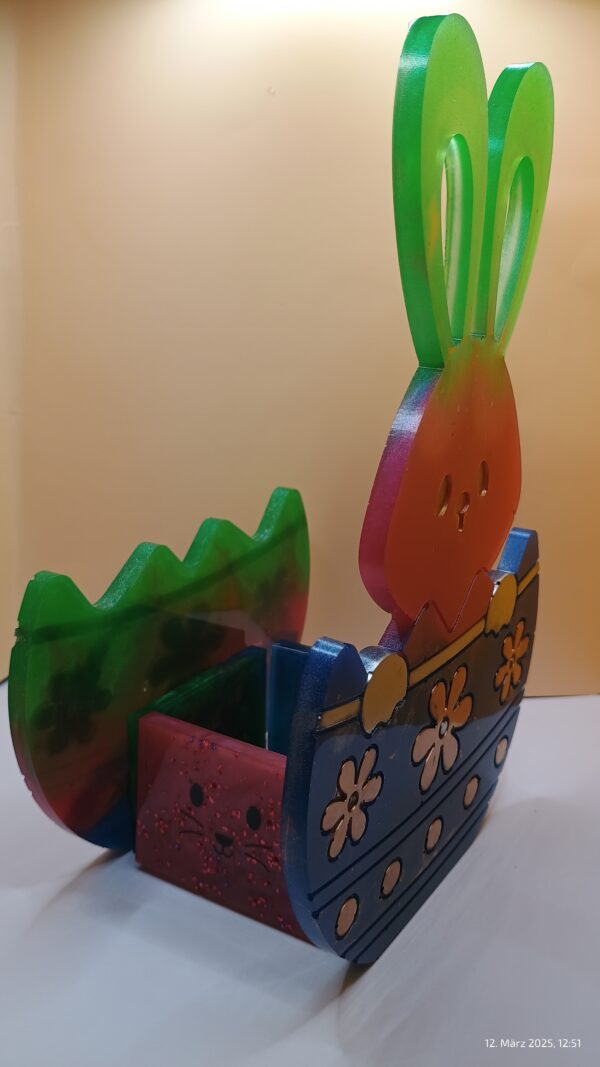 Osterkörbchen Osterhase 3 D - Unikat – Bild 8