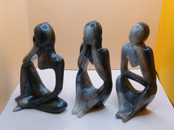 3 Human Skulpturen Set - Unikat – Bild 4