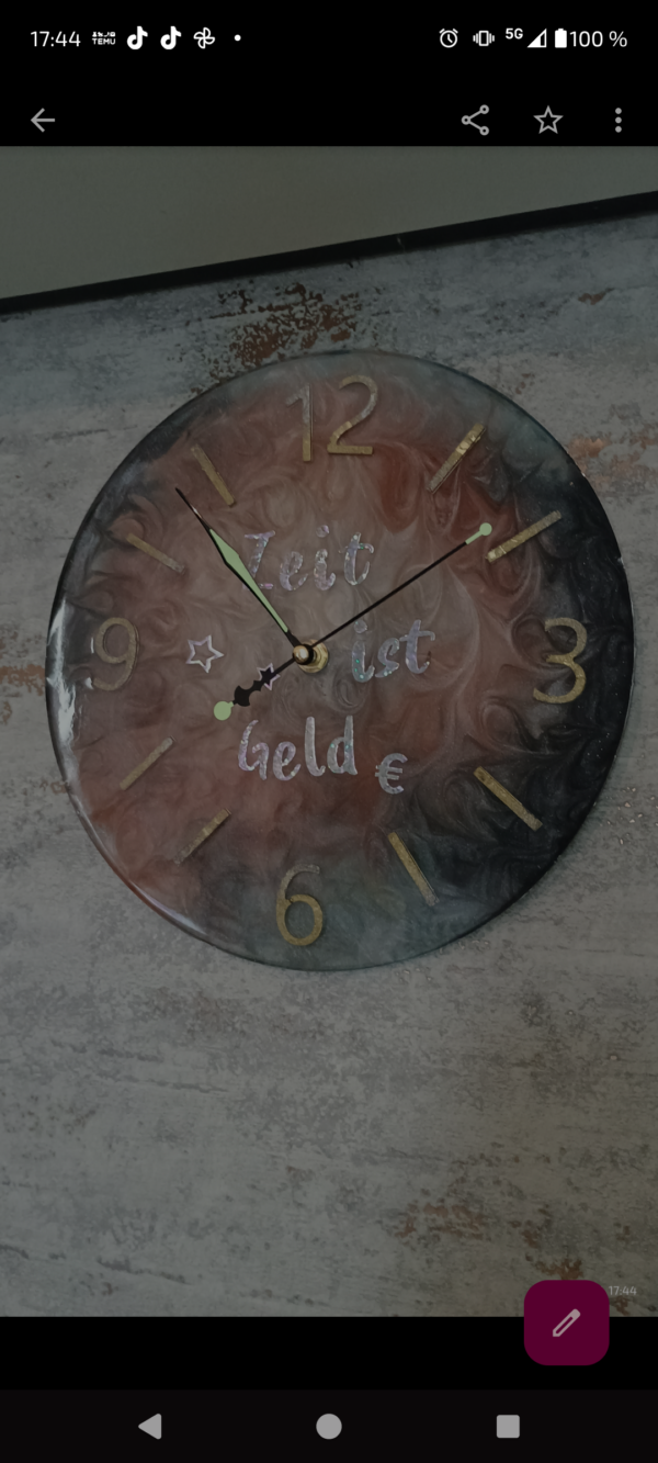 Wanduhr - Unikat - Rund – Bild 2
