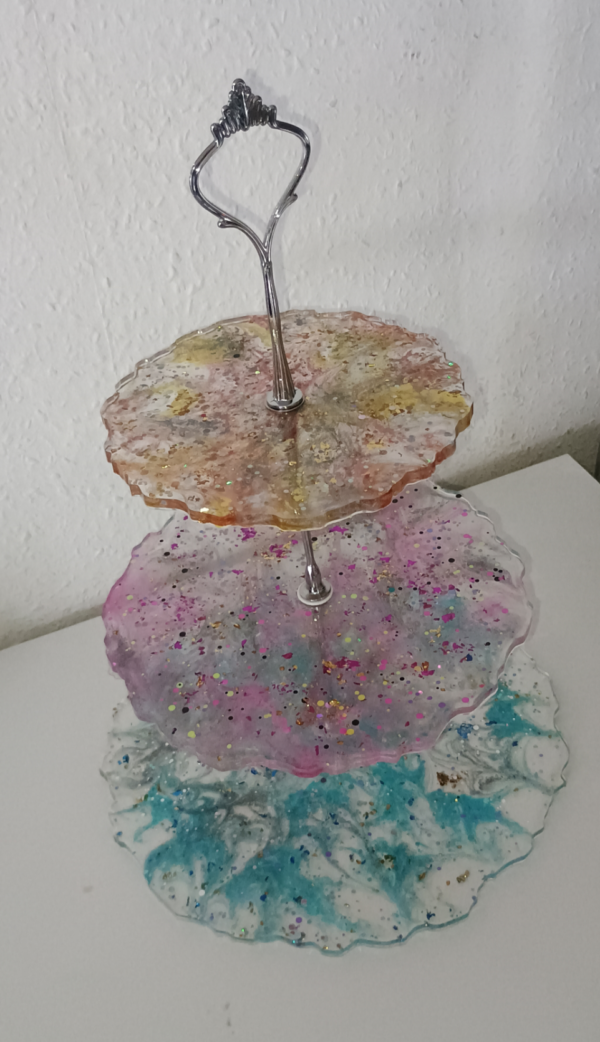 Obstteller / Kuchenplatte - 3 Stöckig - Unikat – Bild 2